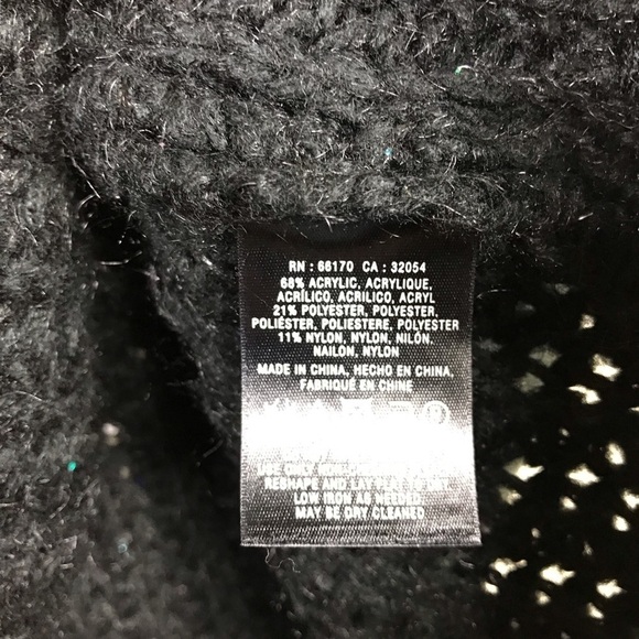 Anthropologie Knitted Knotted Black Sequin Sunstitch Chunky Sweater Size M - Picture 5 of 8